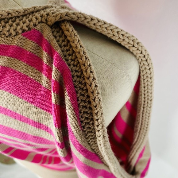 Trina Turk Womens Sz S Pink Tan Striped Sweater - Picture 4 of 10